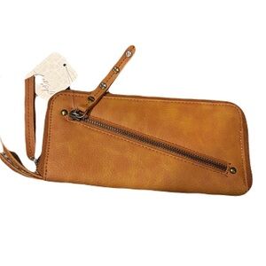 NWT Free People Brown Wristlet Wallet